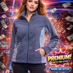 Gander Mountain Grey Two Tone Fleece Zip Jacket  djustable Waist Women's Med